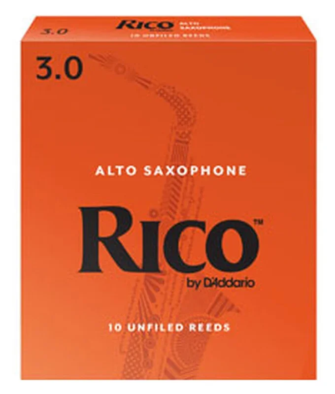 D’Addario Rico RJA1030 Unfiled 3.0 Strength Alto Sax Reeds – 10 Pack