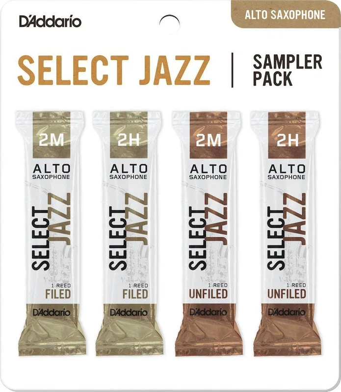 D’Addario Select Jazz Reeds para Saxofón Alto Paquete de Muestra – #2