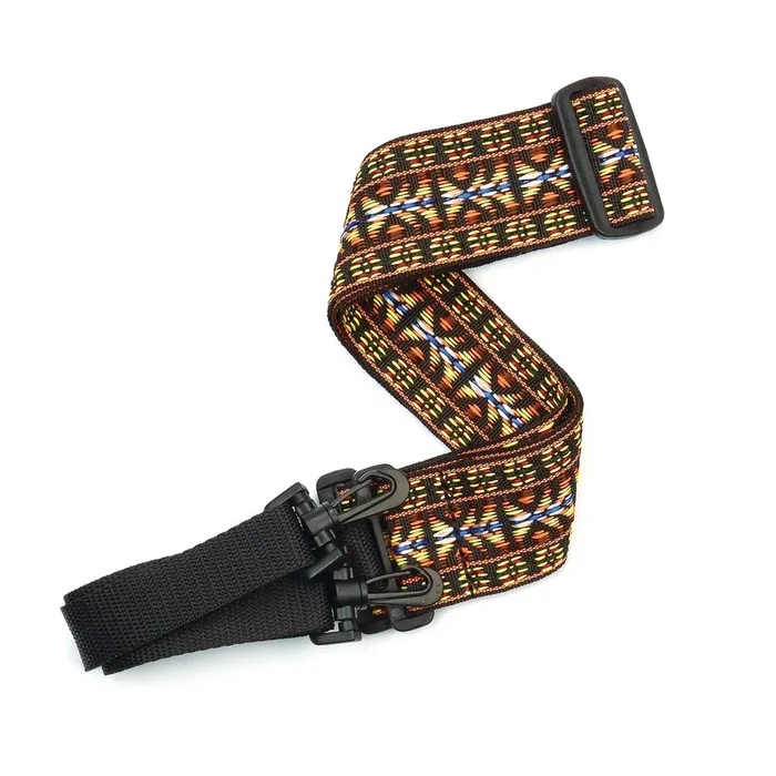 D’Addario Woven Banjo Strap, Hootenanny – Yellow and Brown
