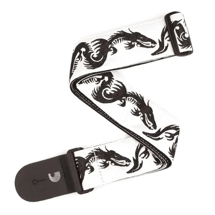 D’Addario Woven Guitar Strap, Dragon Tattoo Art