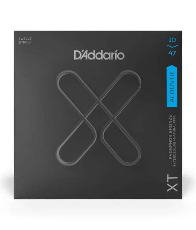 D’Addario XTAPB1047 12-String Phosphor Bronze, 10-47 Light, Acoustic Guitar Strings
