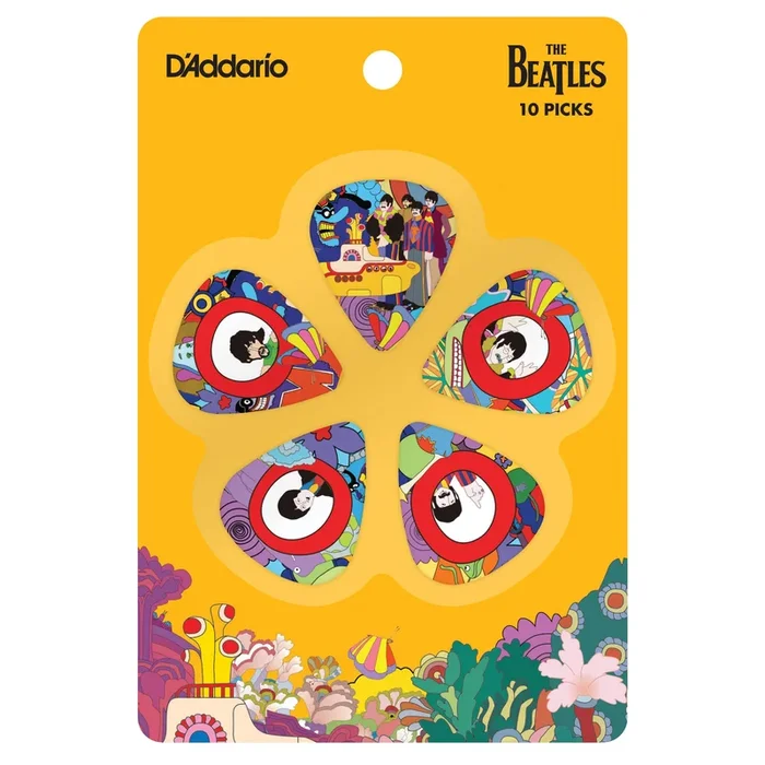 D’Addario Yellow Submarine 50th Anniversary Heavy Gauge Guitar Picks, 10-pack