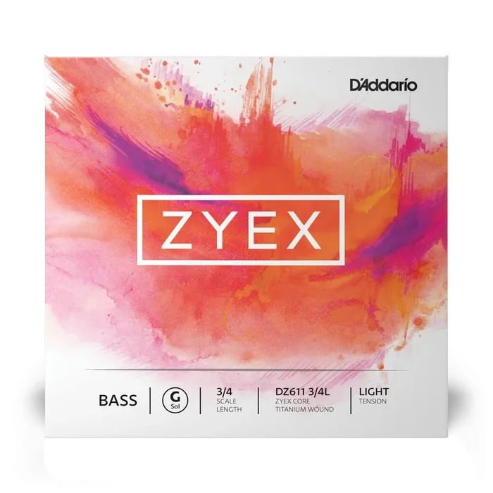 D’Addario Zyex Bass Single G String 3/4 Scale Light Tension