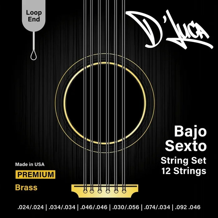 D’Luca Bajo Sexto Strings Brass, Loop End