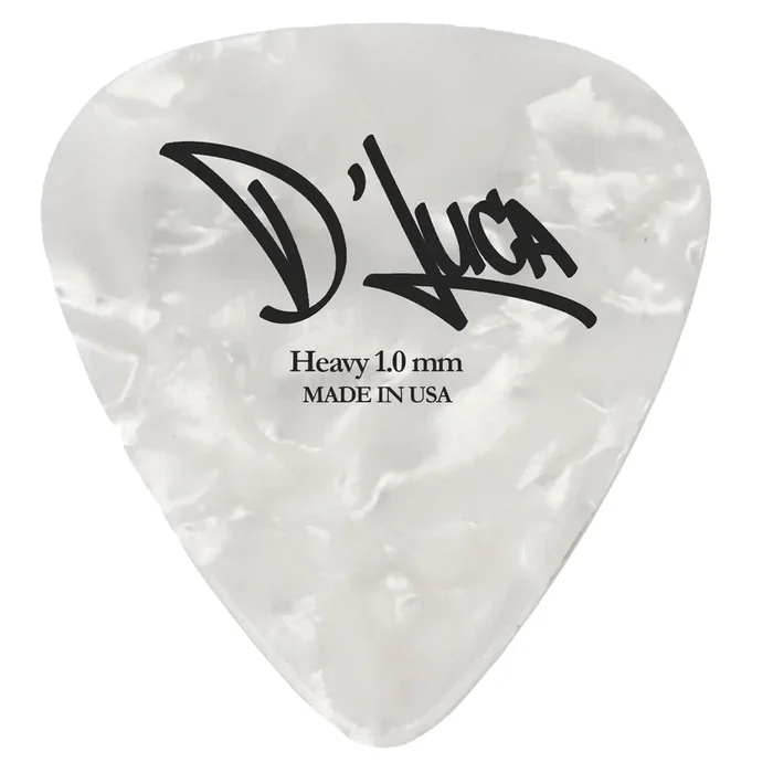 D’Luca Celluloid Standard Guitar Picks White Pearl 1.0mm Heavy 25 Pack