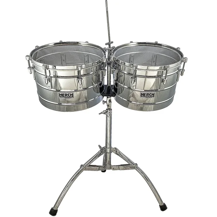 D’Luca made by Herch Timbales 15″ & 16″ Stainless Steel with Stand
