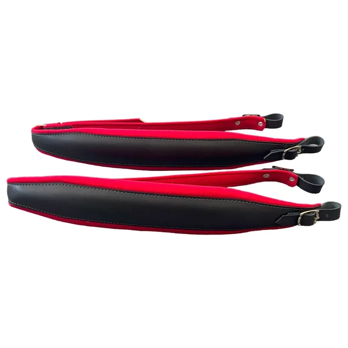 D’Luca MX3 Leather Accordion Straps Red/Black