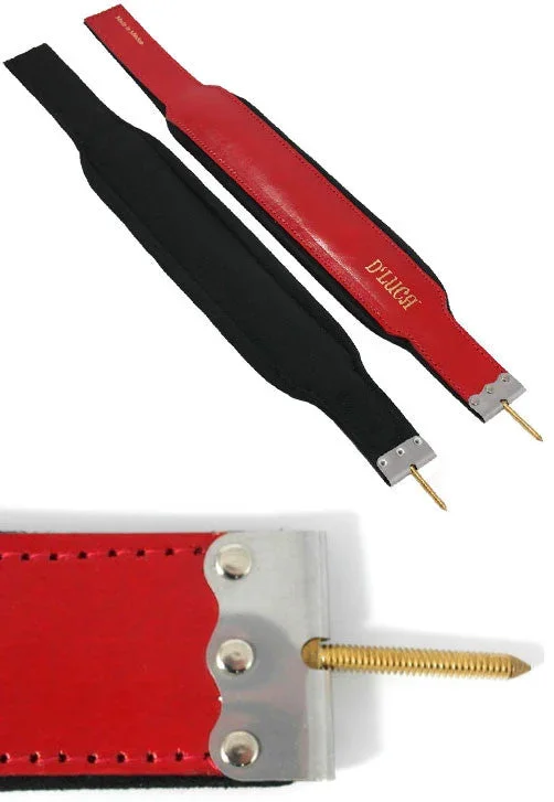 D’Luca Pro Series Genuine Leather Accordion Bass Straps 18.5 Inches Red