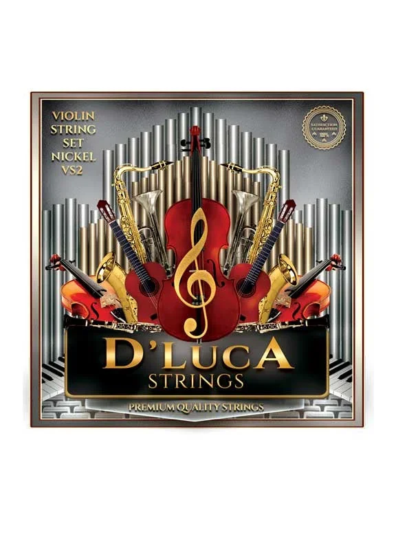 D’Luca Stainless Steel Core Flat Nickel Wound with Ball End Violin String Set 1/2