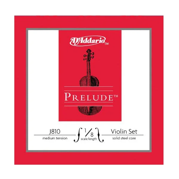 D Addario J810 Prelude Violin 1/8 Size Strings – Medium Tension