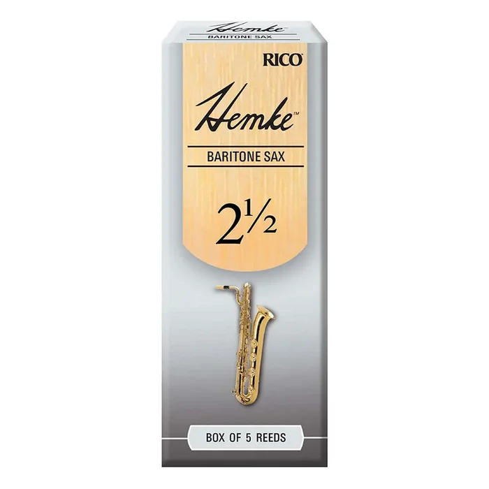 D’Addario Woodwinds Hemke Baritone Sax Reeds, Strength 2.5, 5-pack