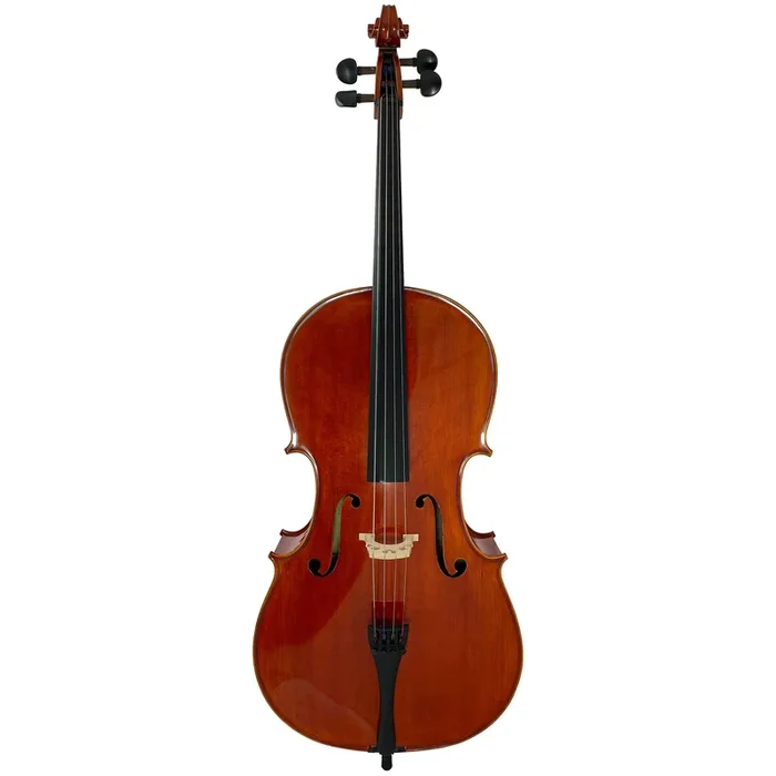 D’Luca Student Ebony Fitted Cello With Padded Gig Bag, Bow, Rosin, 4/4 Full Size