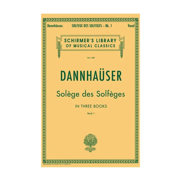 Dannhauser Solfège de Solfèges Book 1