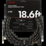 Deluxe Series Instrument Cable, Straight/Angle, 18.6′, Black Tweed