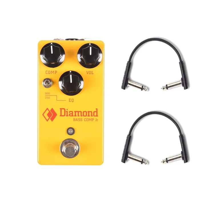 Diamond Bass Comp Jr Optical Compressor w/ EQ w/RockBoard Flat Patch Cables Bundle