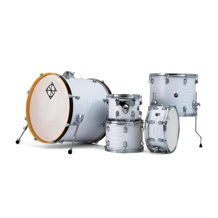 Dixon Spark Birch 5-Piece Acoustic Drum Kit Shell Pack – Waves White Wrap