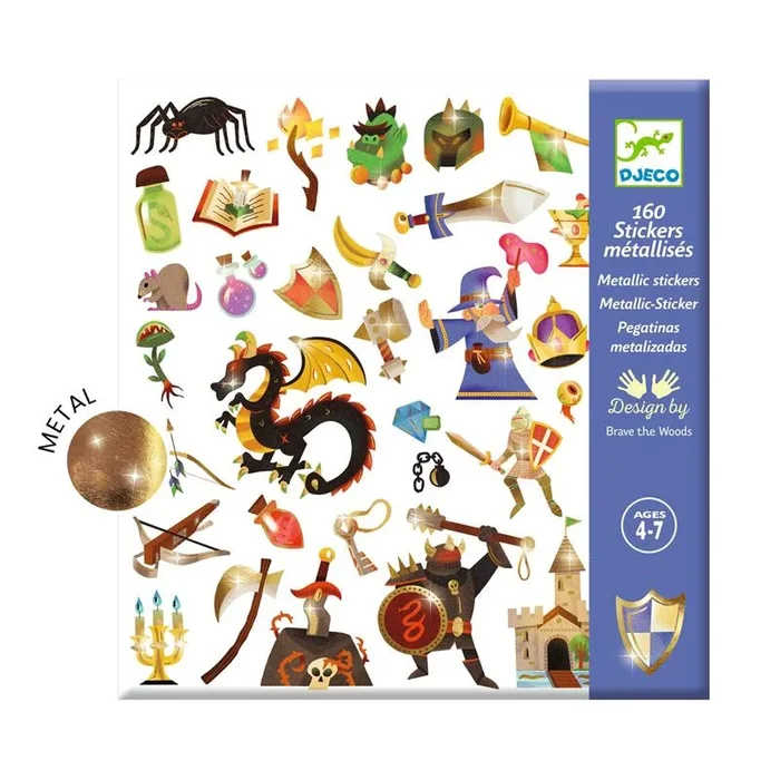 Djeco medieval fantasy metallic stickers