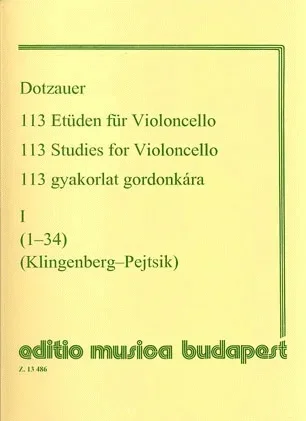 Dotzauer (Pejtsik): 113 Studies Vol.1 No. 1-34 (cello), Edito Musica Budapest