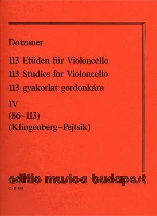 Dotzauer (Pejtsik): 113 Studies Vol.4, No.86-113 (cello), Edito Musica Budapest