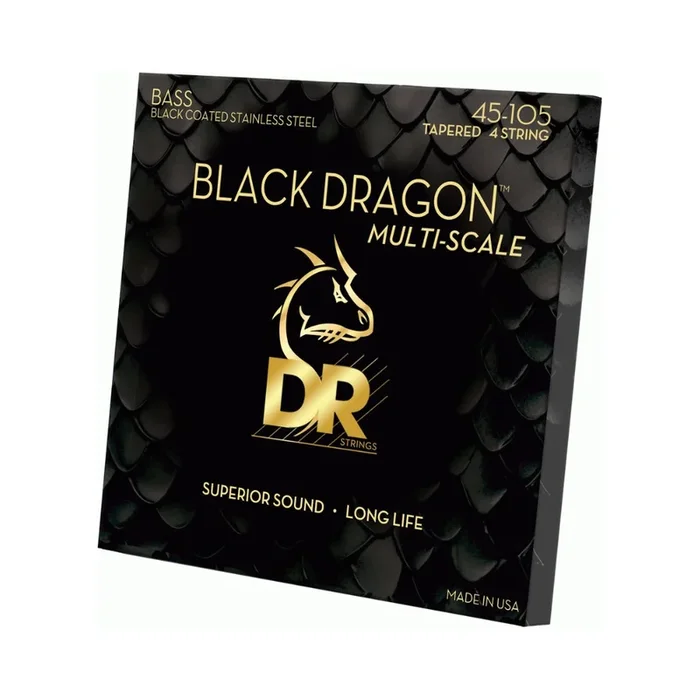 DR Black Dragon Bass Guitar Strings – .045-.105 Medium Multi Scale