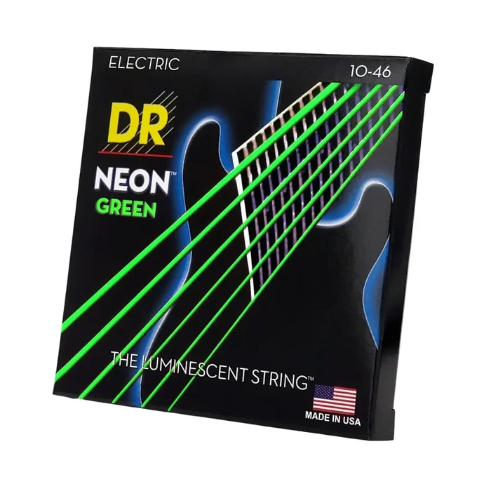 DR Hi-Def Neon Green K3 Coated Electric Guitar Strings – Medium 10-46