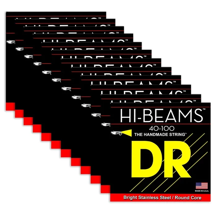 DR Strings LR-40 Hi-Beam Bass Lite 40-100 12 Pack Bundle
