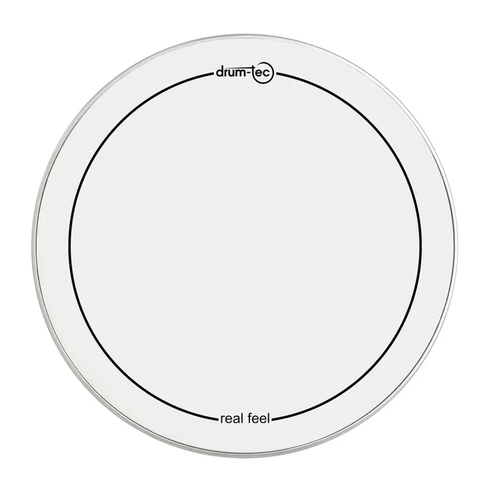 Drum-Tec Real Feel Mesh Drumhead 16″ White w/Black Belt