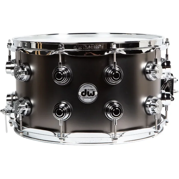 Drum Workshop Satin Black Nickel Over Brass 8×14 Snare with Chrome Hardware