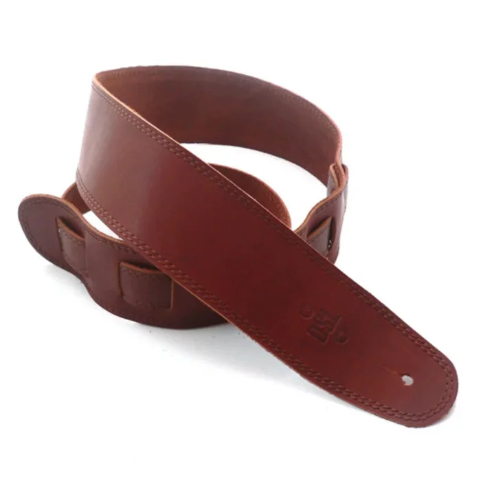 DSL SGE25-16-2 Strap 2.5″ Single Ply Maroon with Brown Stitch