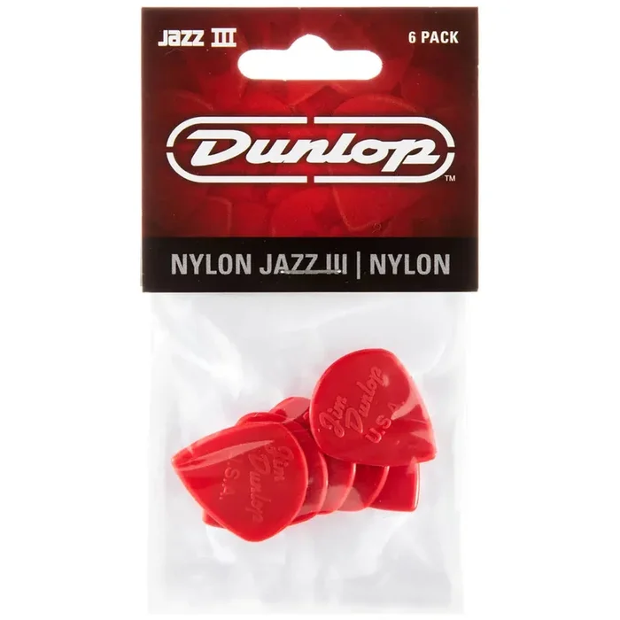 Dunlop Jazz III Picks – Red 6 Pack