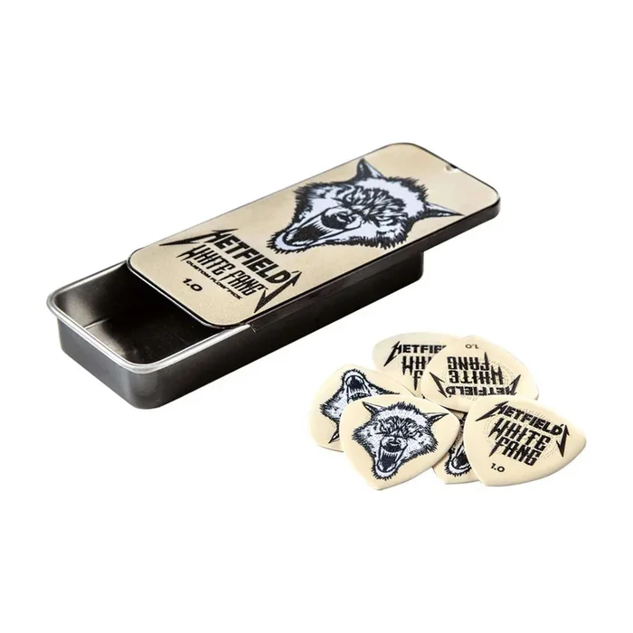 Dunlop White Fang James Hetfield 1.0mm Pick Tin 3 Pack Bundle