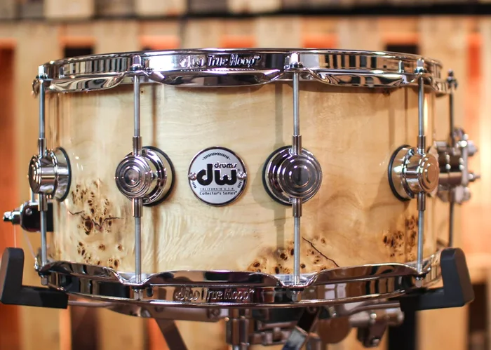 DW 6.5×14 Collector’s Cherry Mahogany Mapa Burl Snare Drum – SO#1315782