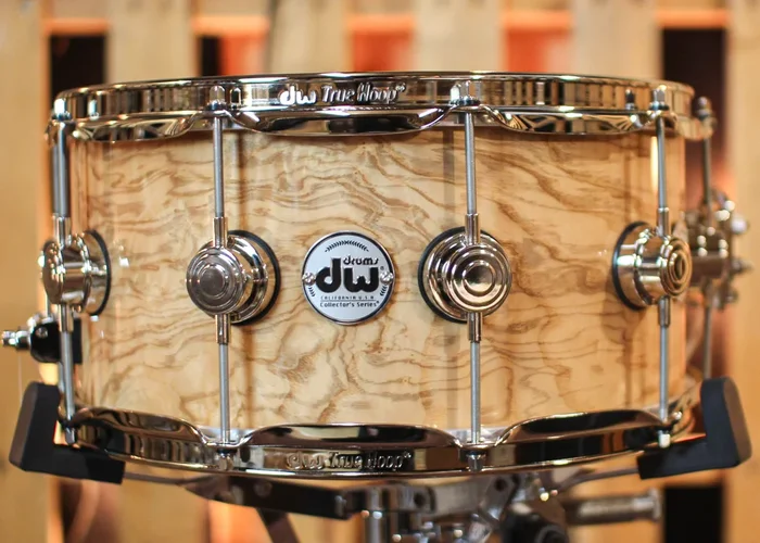 DW 6.5×14 Collector’s Pure Purpleheart Olive Ash Burl Snare Drum – SO#1344469