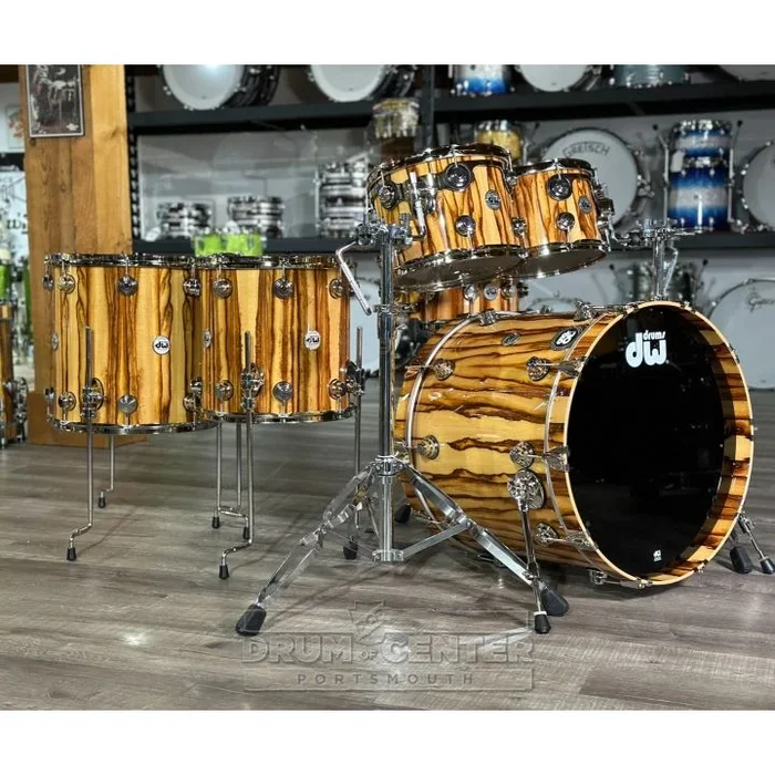 DW Collectors Cherry/Mahogany 6pc Drum Set Exotic Chechen w/Nickel Hw