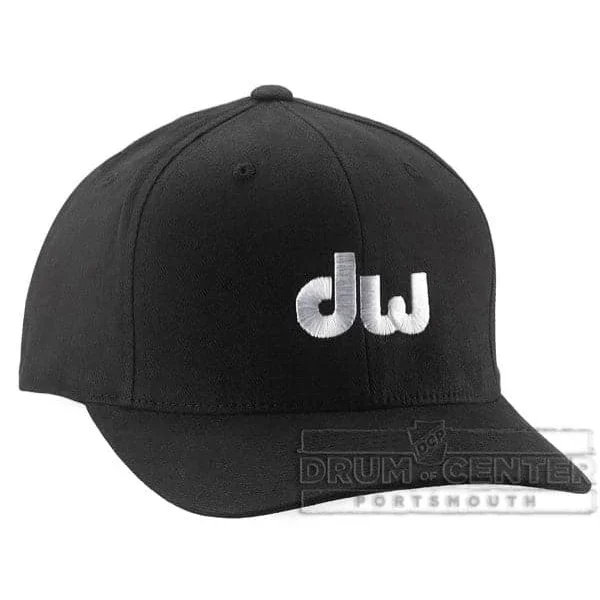 DW Drumwear : Black Flex Fit Hat w/Embroidered White Dw Logo- L/Xl