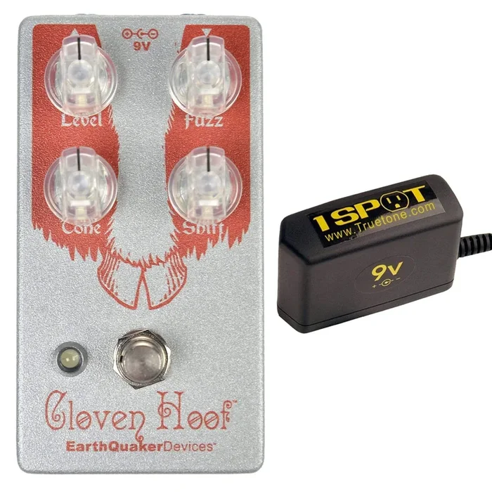 Earthquaker Devices Cloven Hoof Red v2 Bundle w/ Truetone 1 Spot Space Saving 9v Adapter