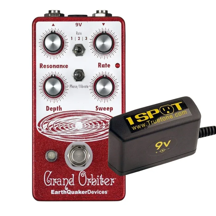 Earthquaker Devices Grand Orbiter Phase Machine V3 Bundle w/ Truetone 1 Spot Space Saving 9v Adapter