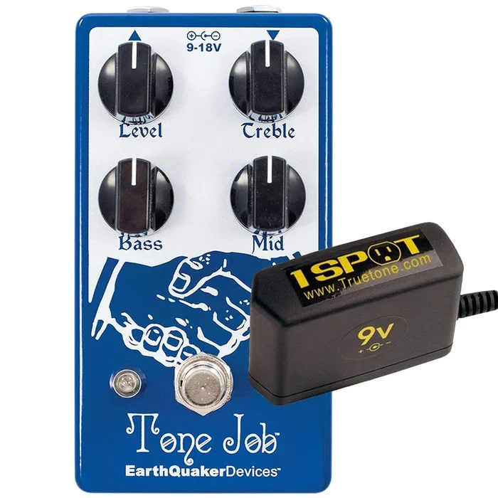 Earthquaker Devices Tone Job Boost and EQ v2 Bundle w/ Truetone 1 Spot Space Saving 9v Adapter
