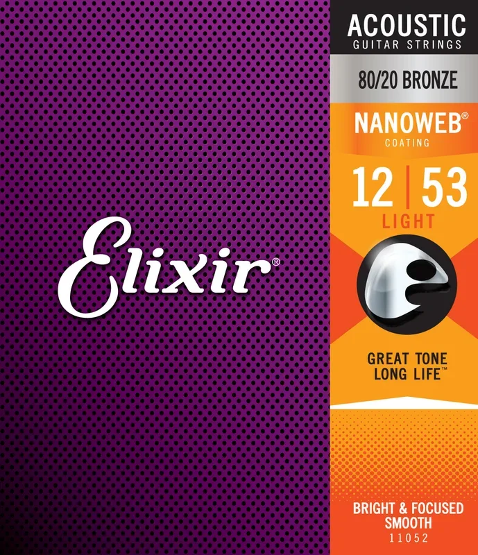 Elixir 11052 Nanoweb 80/20 Bronze Acoustic Strings
