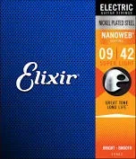 Elixir – Nanoweb Nickel Plated Steel – Super Light Gauge – 9/42