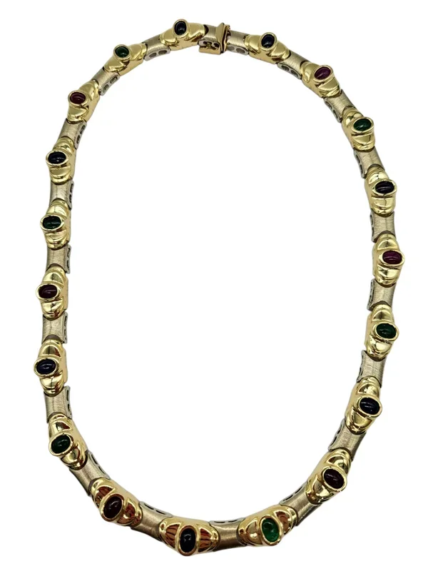 Emerald Ruby and Sapphire Necklace