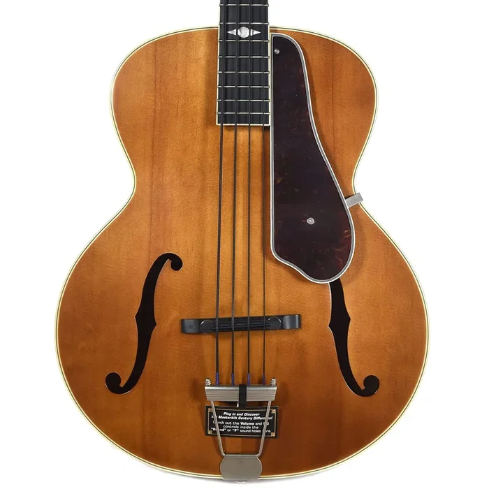 Epiphone De Luxe Classic Acoustic Electric 4 String Bass Vintage Natural w/F-Hole