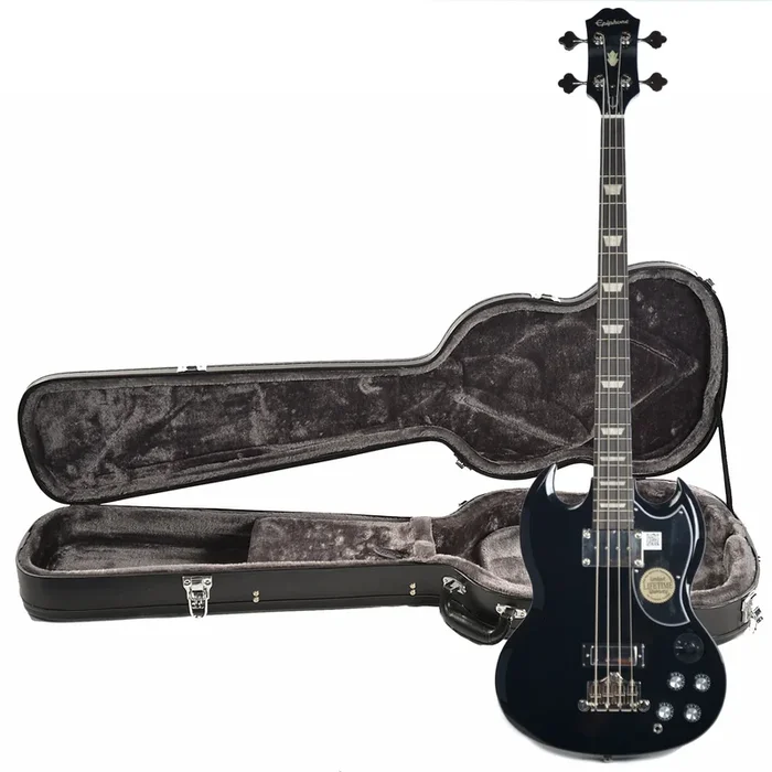 Epiphone EB-3 Bass Ebony CH and Epiphone Hardshell Case Bundle