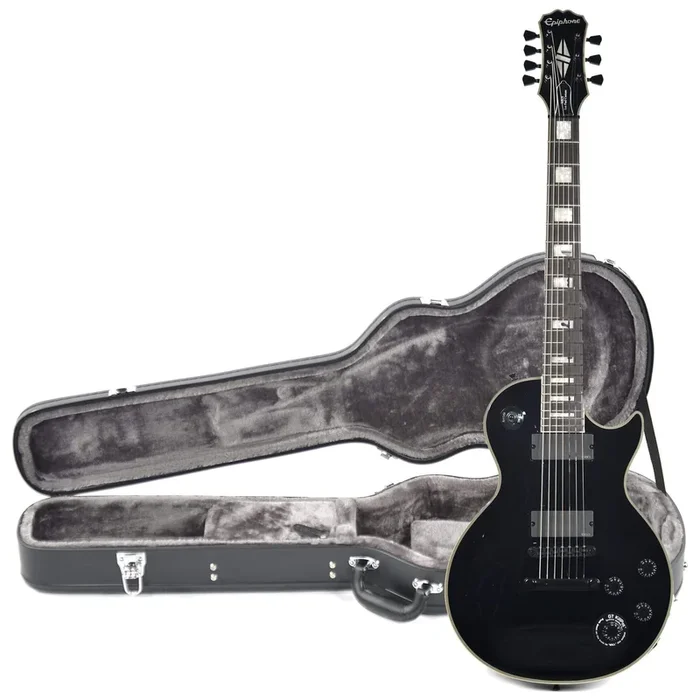 Epiphone Matt Heafy Les Paul Custom 7-String Ebony w/EMG-81-7/707 and Epiphone Hardshell Case Bundle