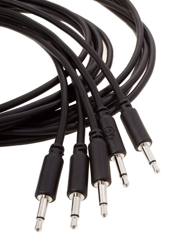 Erica Synths 30cm Black Patch Cables x 5