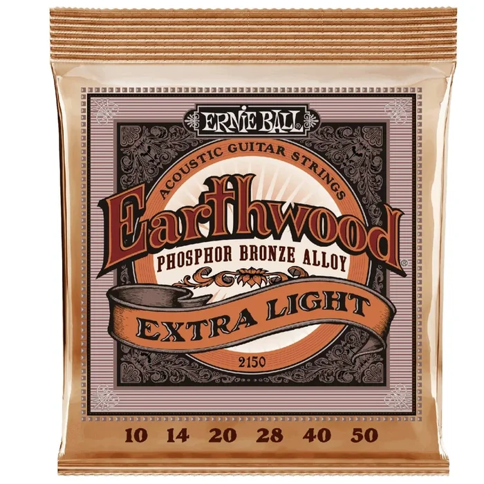 Ernie Ball 2150 Earthwood Phosphor Bronze Alloy Acoustic Guitar Strings – Extra Light