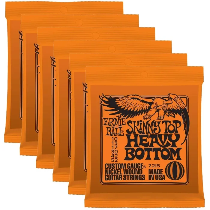 Ernie Ball 2215 Skinny Top Hvy Bot 10-52 (6 Pack Bundle)