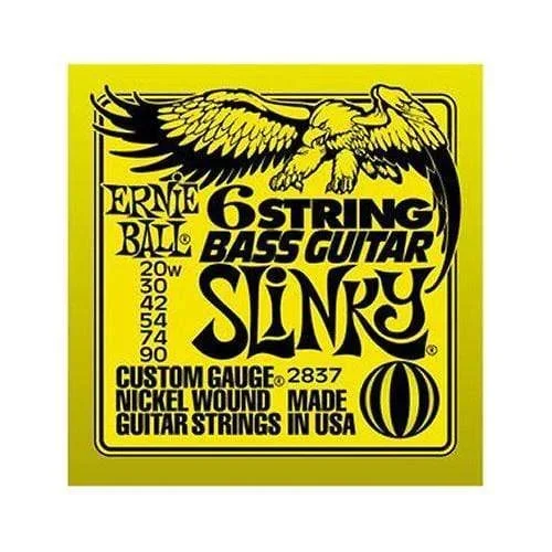 Ernie Ball 6 String Roundwound Bass Strings Short Scale Slinky 20-90