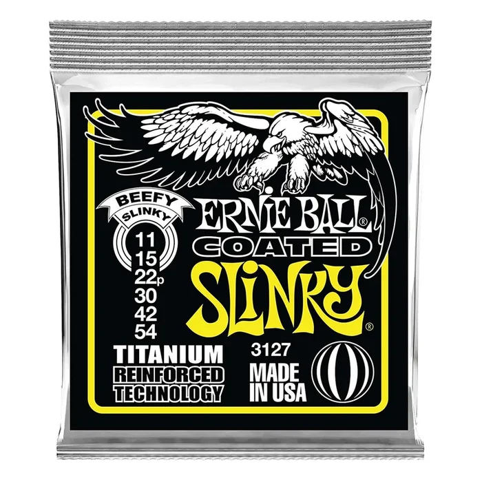 Ernie Ball Coated Electric Titanium RPS Beefy Slinky Set, .011 – .054