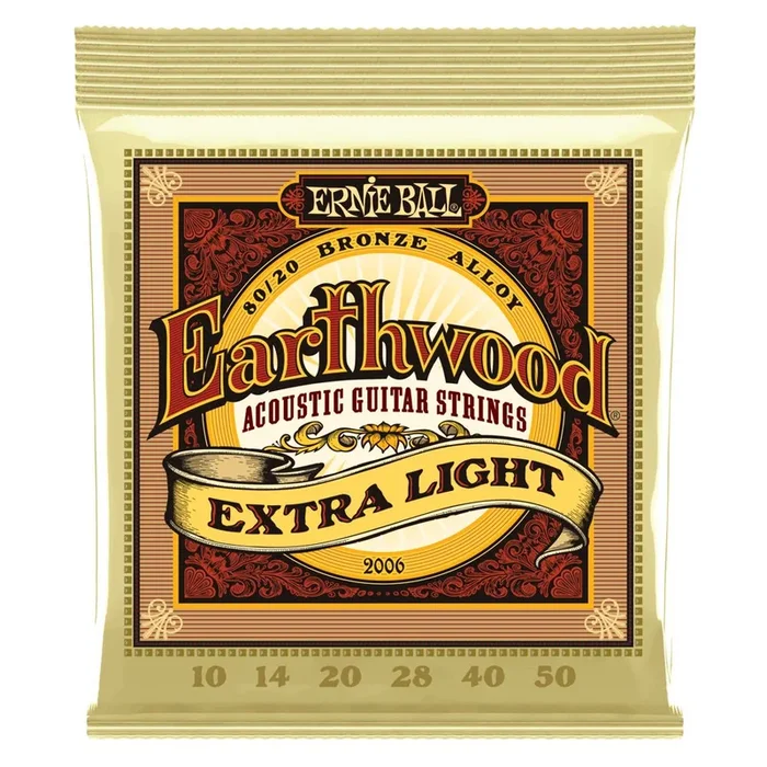 Ernie Ball Earthwood 80/20 Bronze Acoustic Guitar Strings | Extra Light | 10-50